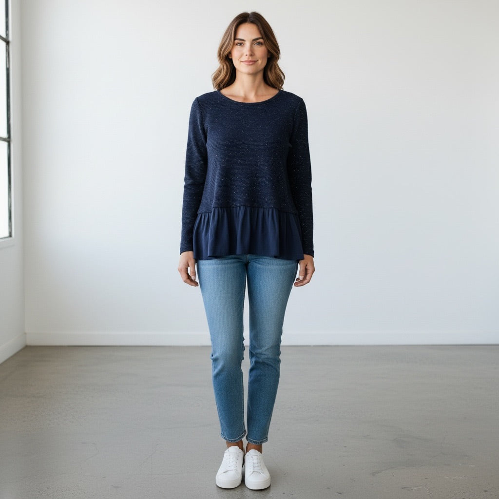 Navy Loft Women-Tops, Small